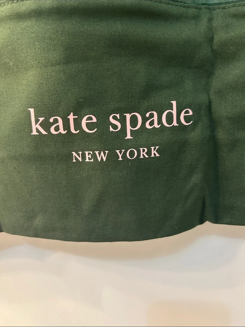 KATE SPADE Dark Green Mesh & Cotton Shopping or Beach Tote